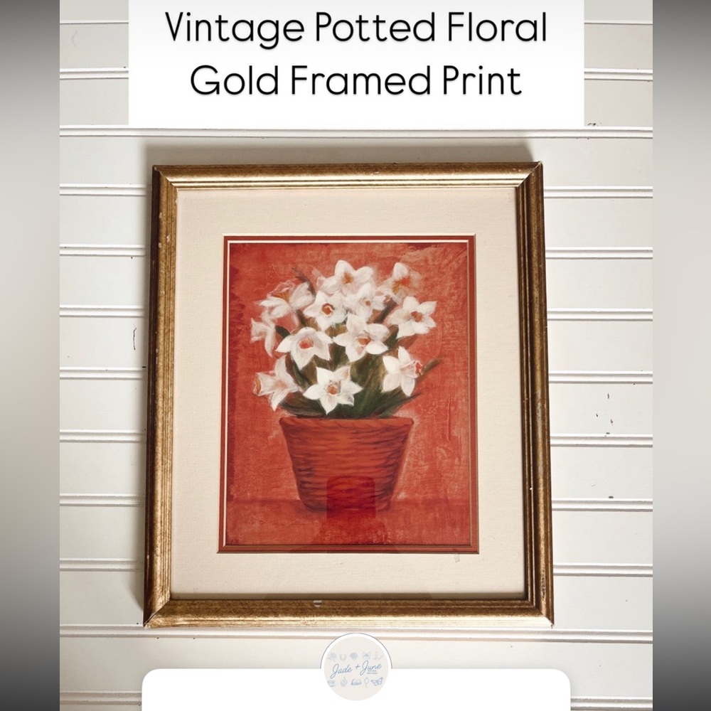 Floral Art Print in Gold Frame